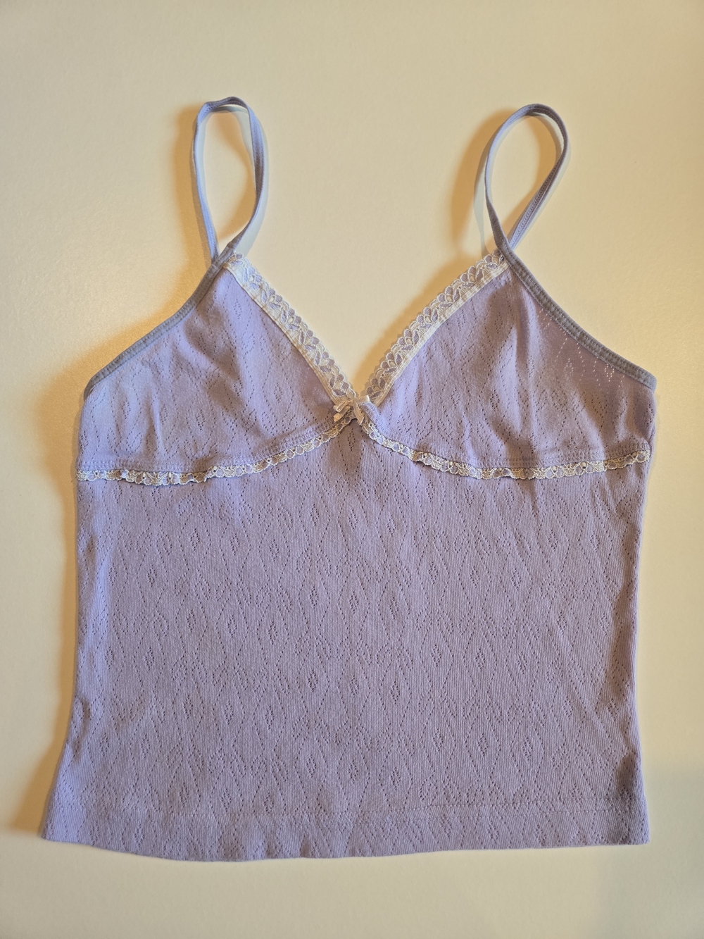 Lilac Lace-Trim Cami Tank Top - Women